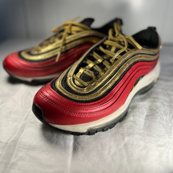 Nike Shoes - NIKE WOMENS SZ 9 AIR MAX 97 RED/GOLD/BLK/ WHT/SEQUIN Shoes Sneakers CT1148-600